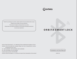 ORBITA smart fingerprint lock:P7020 Instructions