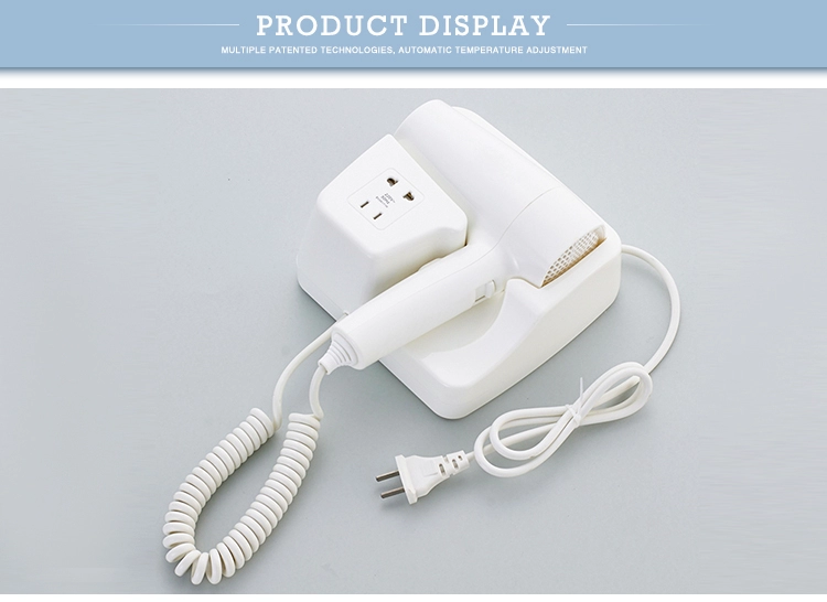 Hotel Bathroom Wall Mounted Hotel Electrical Hair Dryer with Shaver socket 1600W