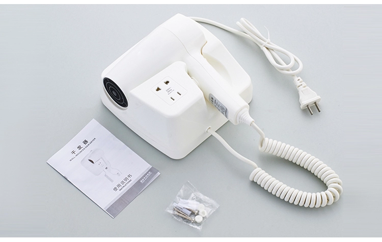 Hotel Bathroom Wall Mounted Hotel Electrical Hair Dryer with Shaver socket 1600W
