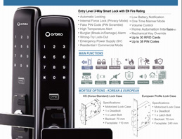 ORBITA smart fingerprint lock:CM1000K Instructions