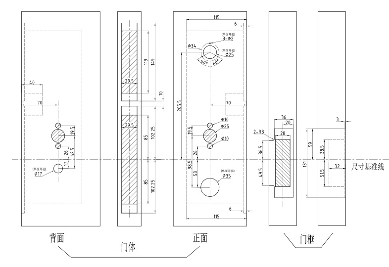 S3074配M01方侧板开孔图-左