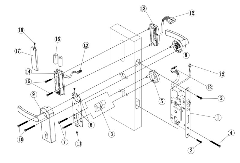 S3063 hotel lock Installation diagram