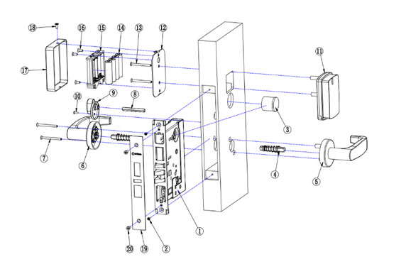 ORBITA S3072 Hotel Lock Installation instructions