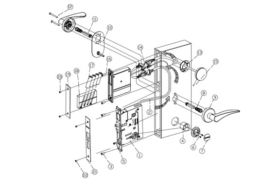 ORBITA S3074 Hotel Lock Installation instructions