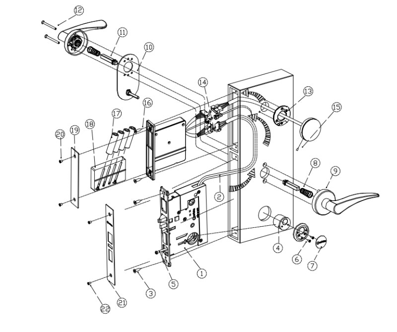 S3074 Hotel Lock Installation diagram