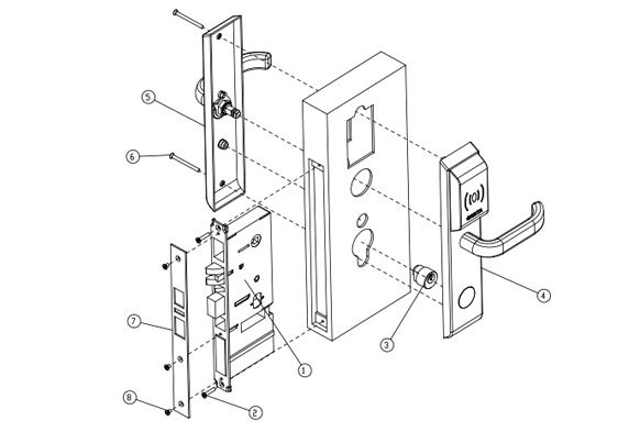 ORBITA E3041 HOTEL LOCK Installation instructions